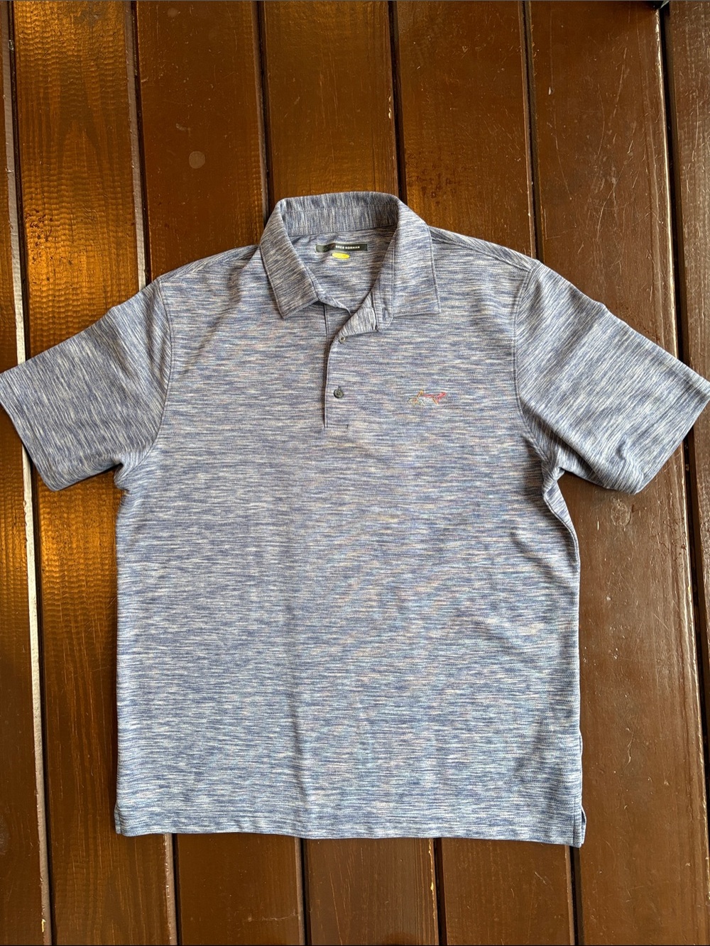 Greg Norman Collection Heathered Blue Short-Sleeve Polo
